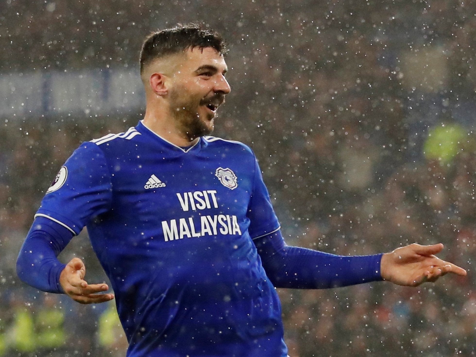 Callum Paterson celebrates after securing victory for Cardiff over Southampton