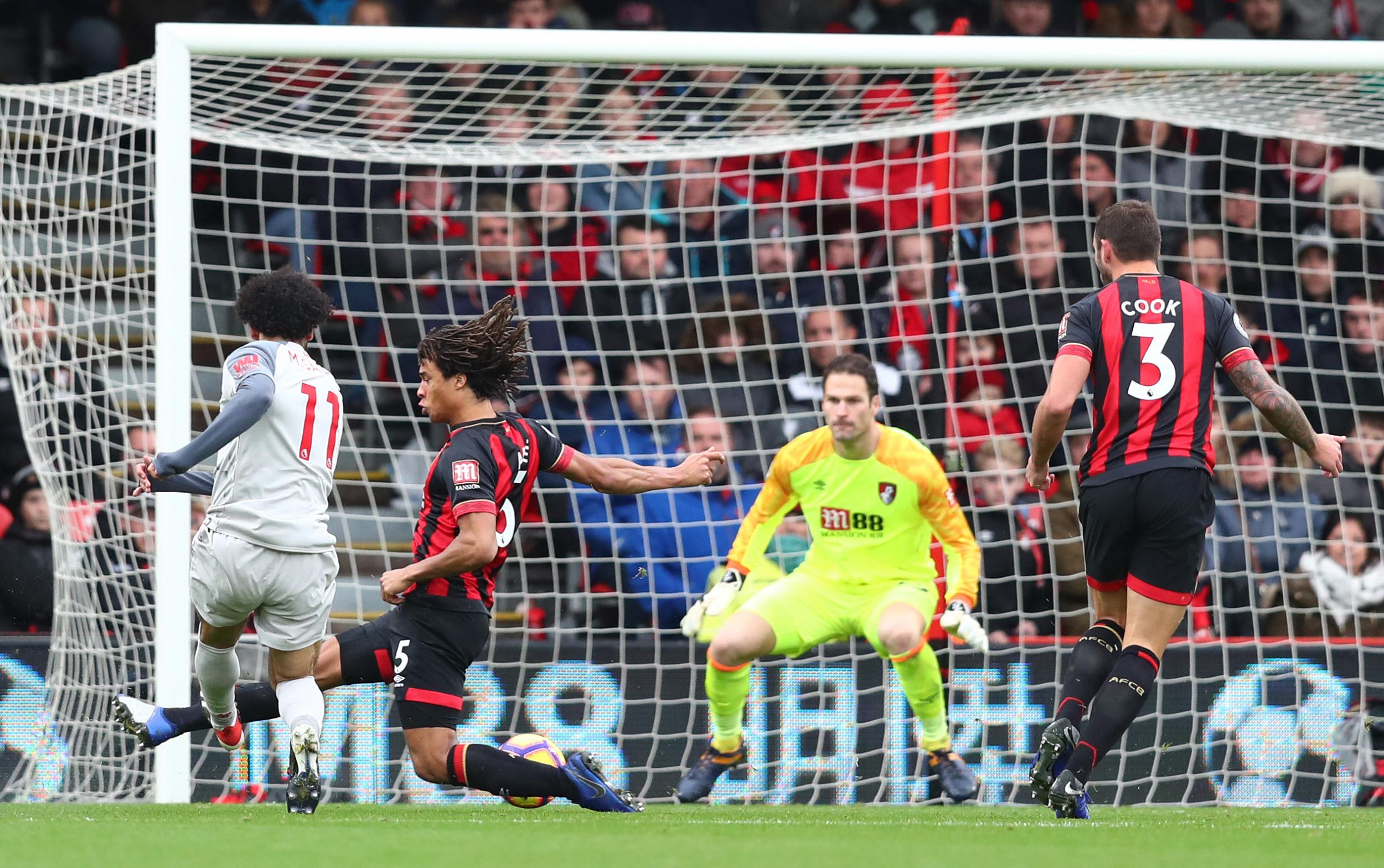 Mohamed Salah scored three times to take apart Bournemouth