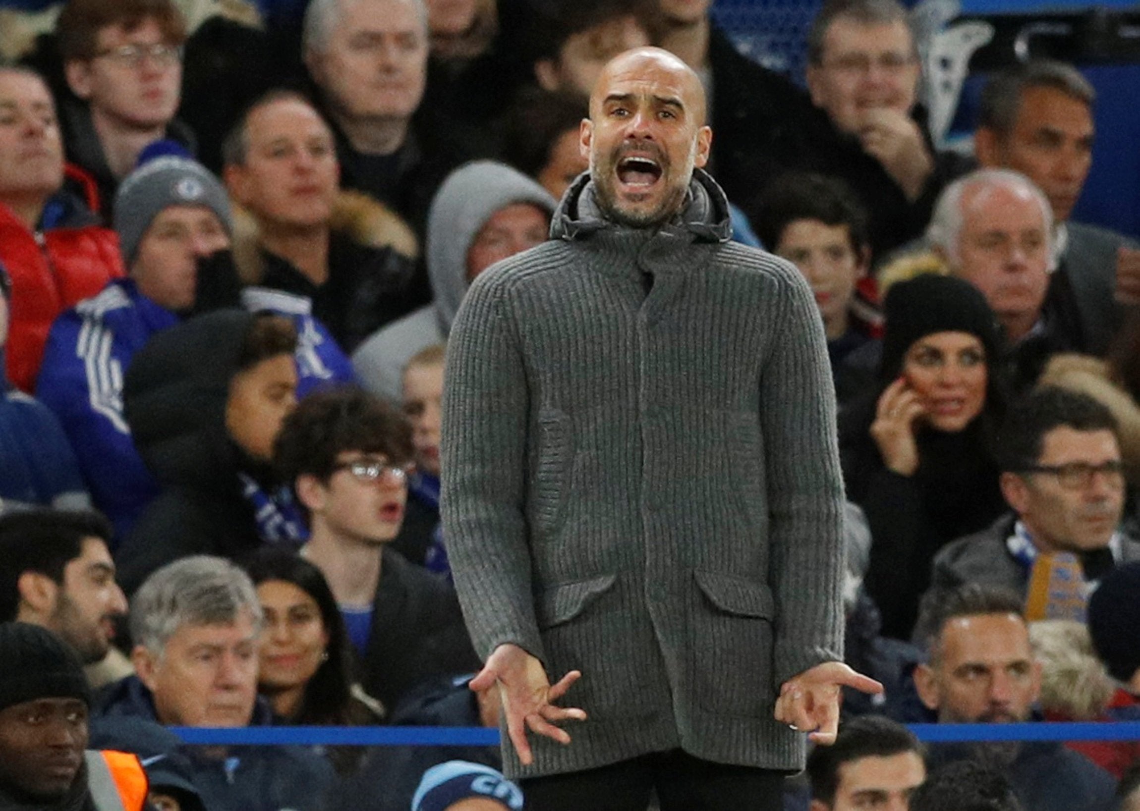 Pep Guardiola was an aggrieved figure on the touchline