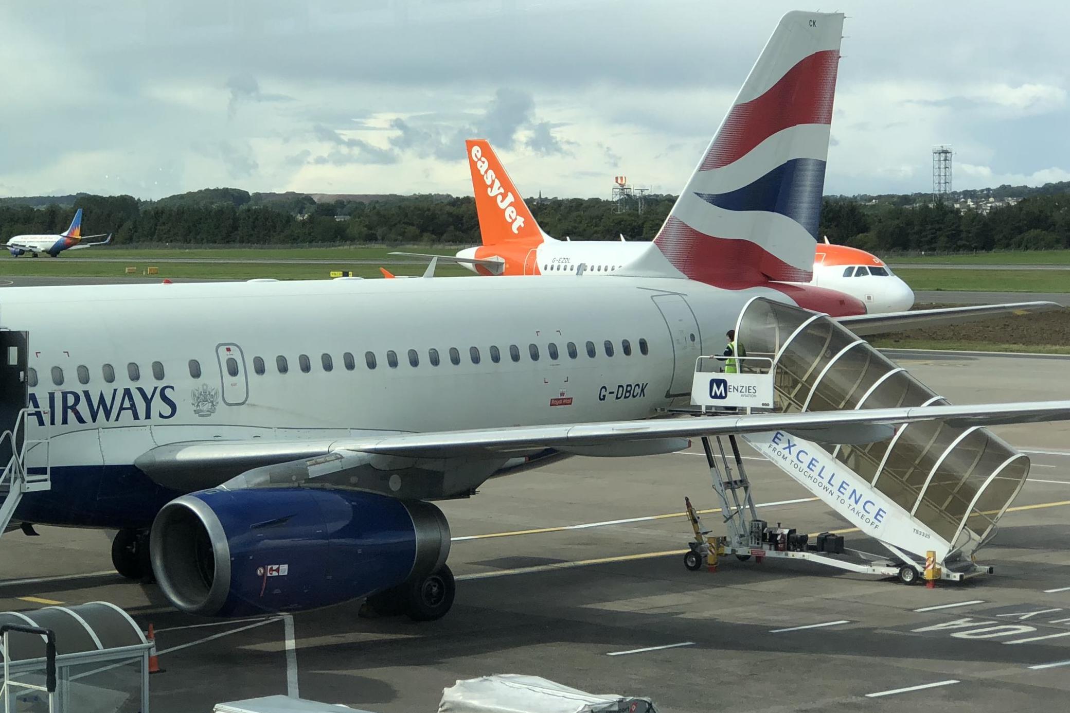British Airways and easyJet stand to profit from the cancellation of many trains from Edinburgh to London on Saturday