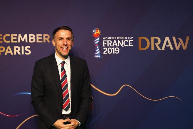 Phil Neville attended the World Cup draw in Paris