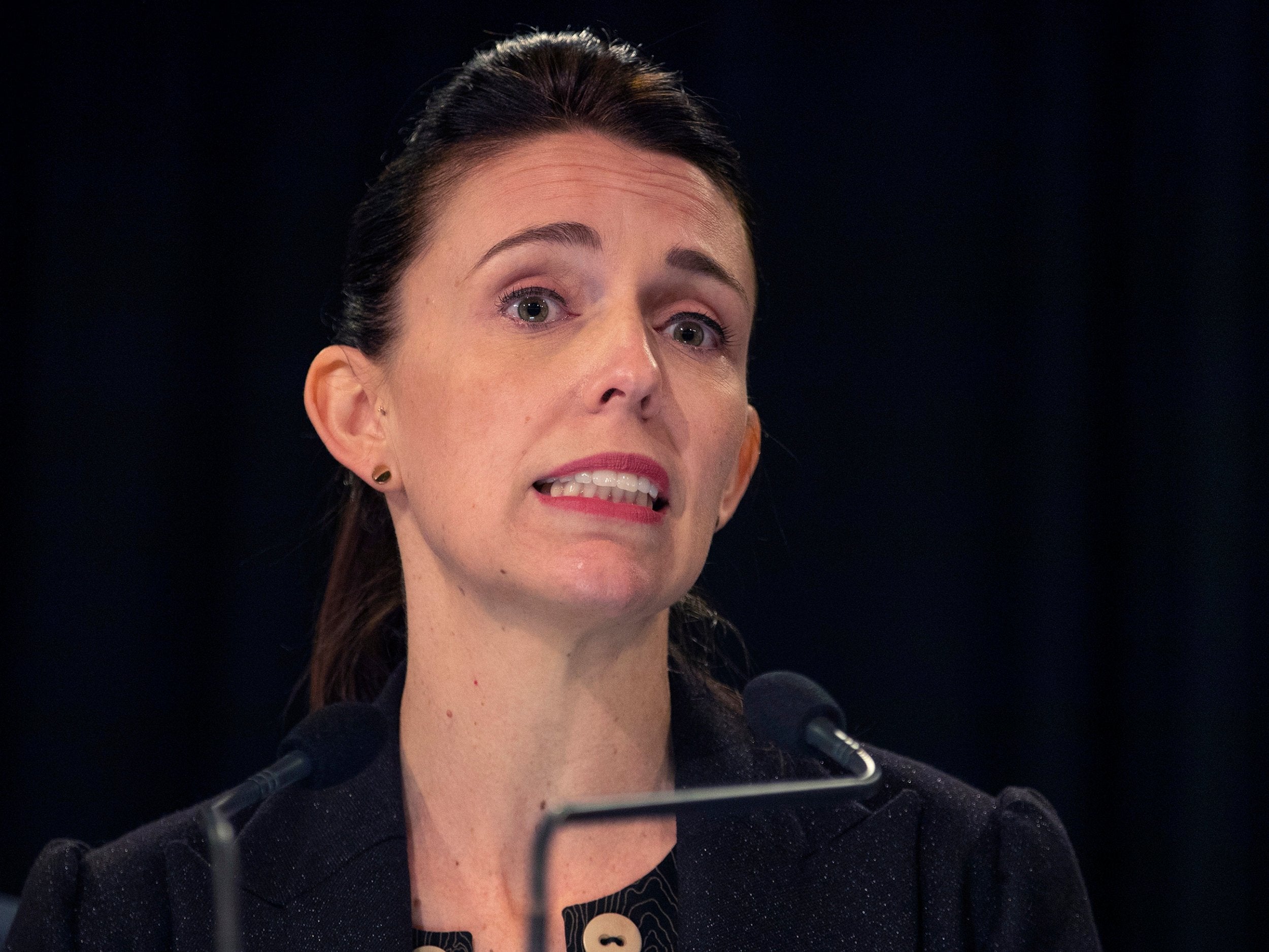 Jacinda Ardern issued the emotional apology during her weekly post-cabinet news conference in Wellington