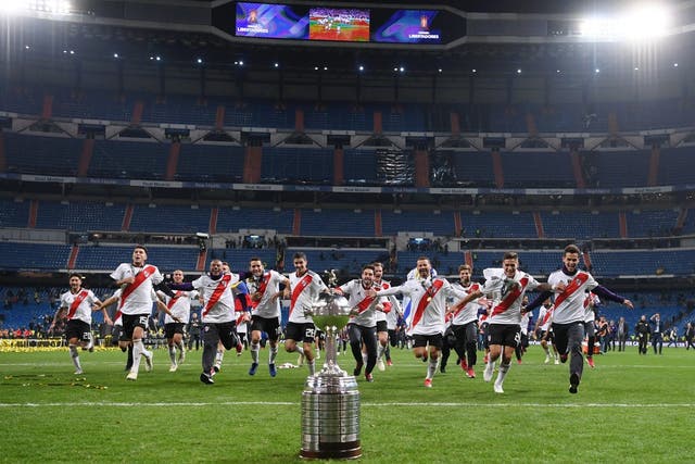River Plate celebrate their Copa Libertadores final victory