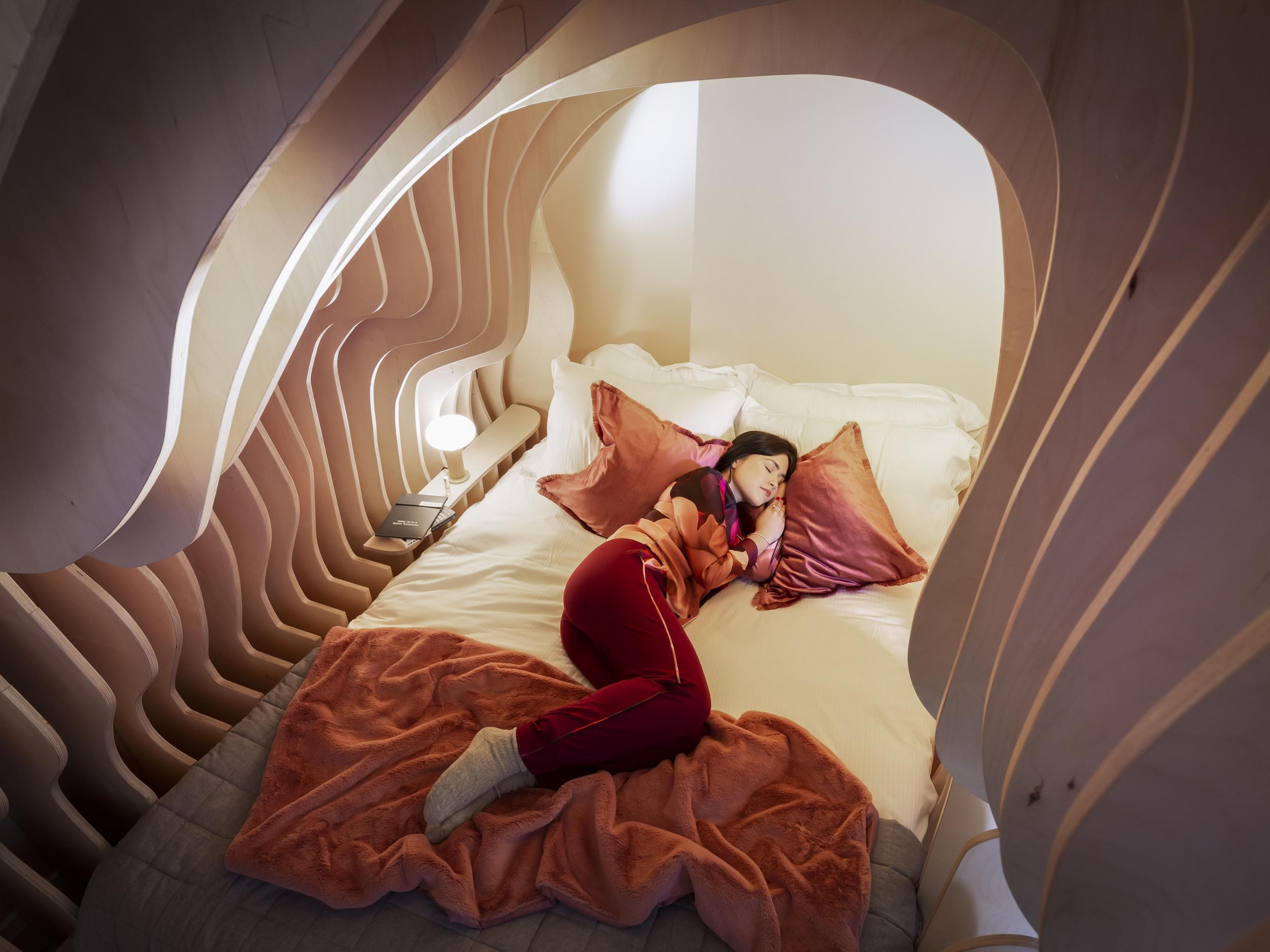 Womb-inspired bedroom designed to help guests 'sleep like a baby