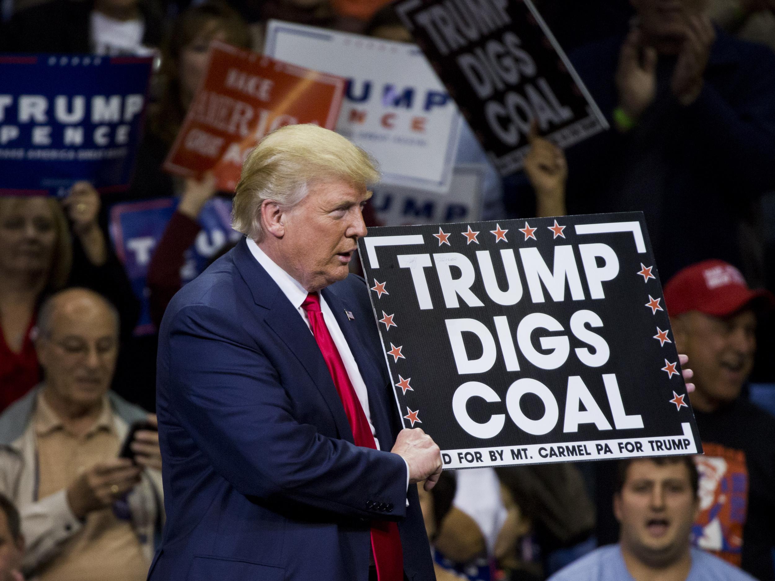 US president Donald Trump has made his lack of belief in climate change, and his love of coal, very clear