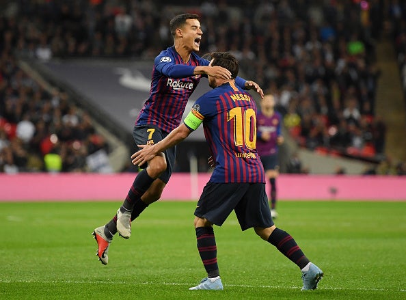 Coutinho capitalised on Lloris' mistake to open the scoring for Barcelona at Wembley