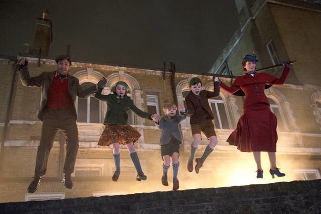 Lin-Manuel Miranda, Pixie Davies, Joel Dawson, Nathanael Saleh and Emily Blunt in 'Mary Poppins Returns'