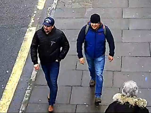 British officials have blamed agents using the names Alexander Petrov and Ruslan Boshirov for the Salisbury attack