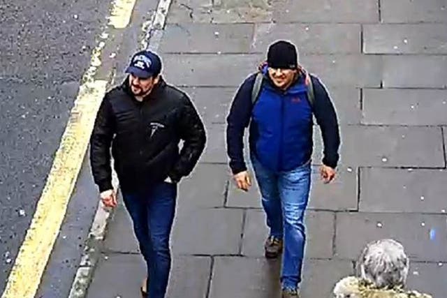 British officials have blamed agents using the names Alexander Petrov and Ruslan Boshirov for the Salisbury attack