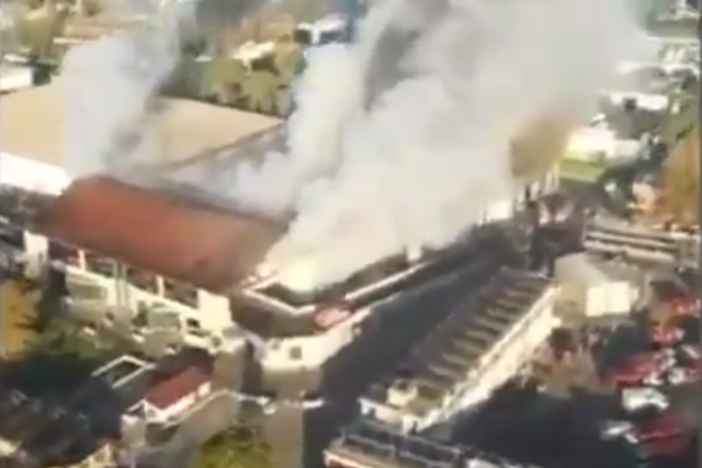 Smoke engulfs a waste disposal plant in Rome