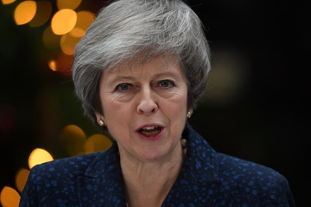 Theresa May makes a statement in Downing Street after it was announced that she will face a vote of no confidence
