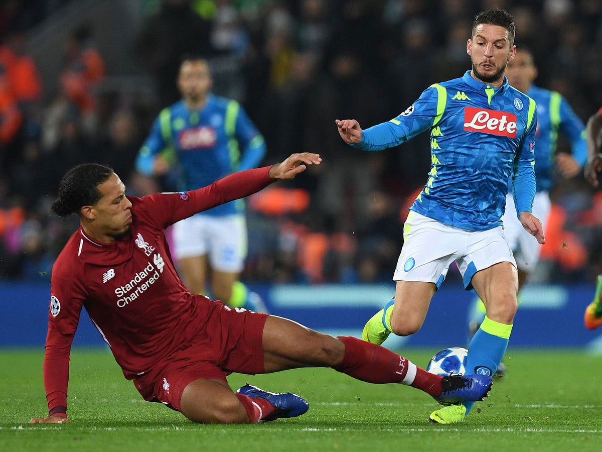 Liverpool vs Napoli: Virgil van Dijk defends himself on Dries Mertens tackle  after yellow card, The Independent