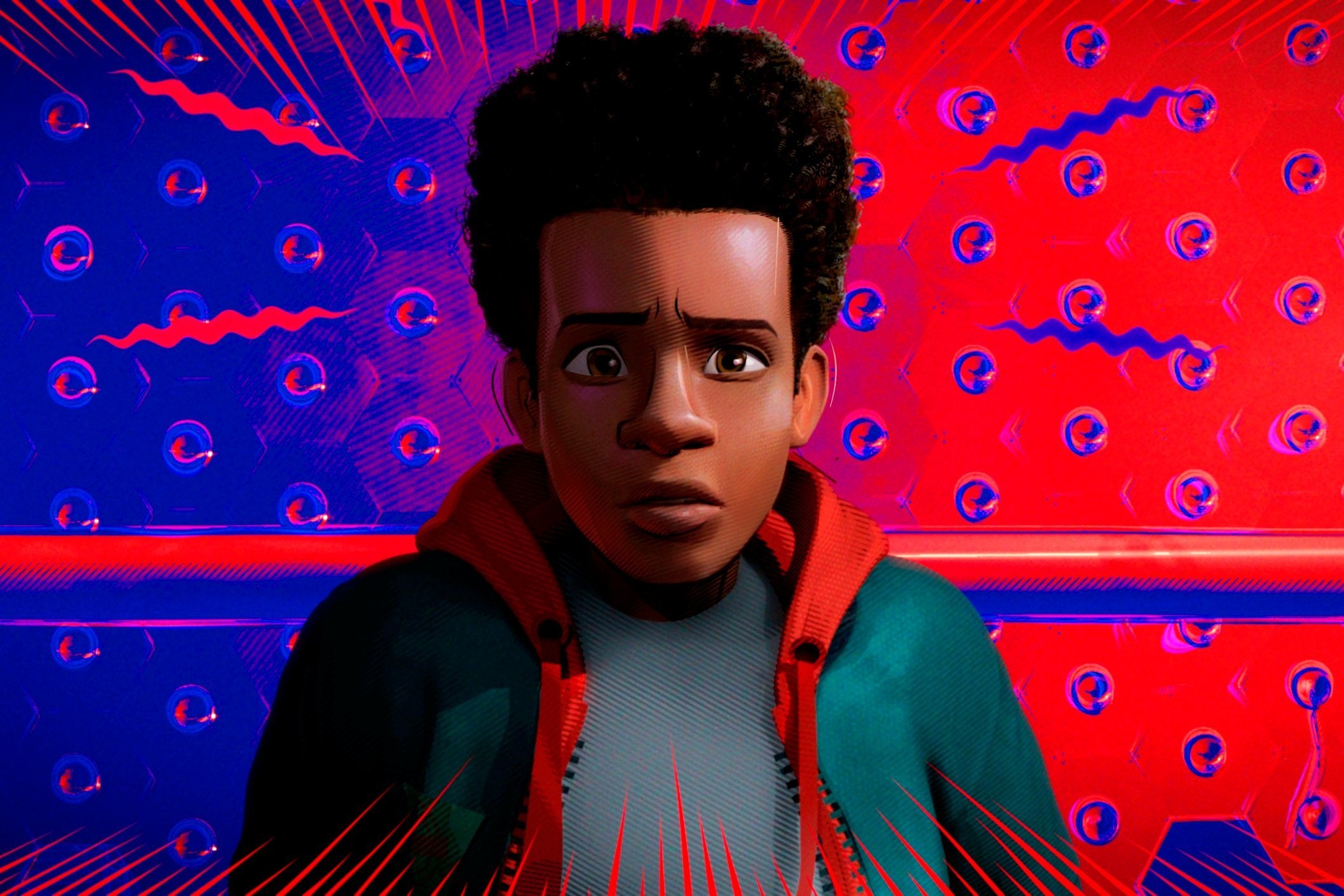 Miles Morales, voiced by Shameik Moore, in a scene from ‘Spider-Man: Into the Spider-Verse’