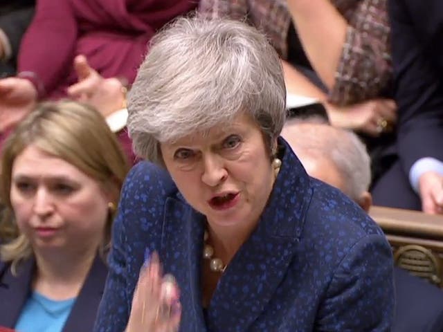 Theresa May attending the weekly Prime Minister's Questions
