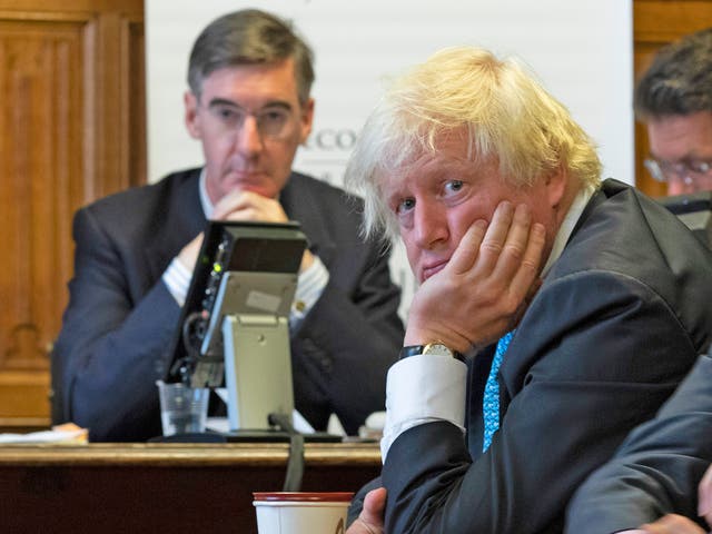Jacob Rees Mogg (left) and Boris Johnson