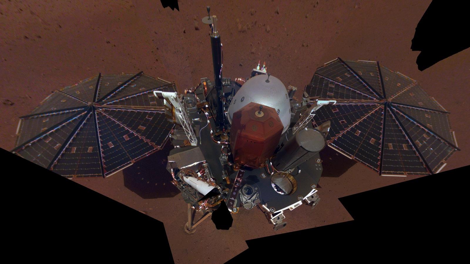 This is NASA InSight's first full selfie on Mars