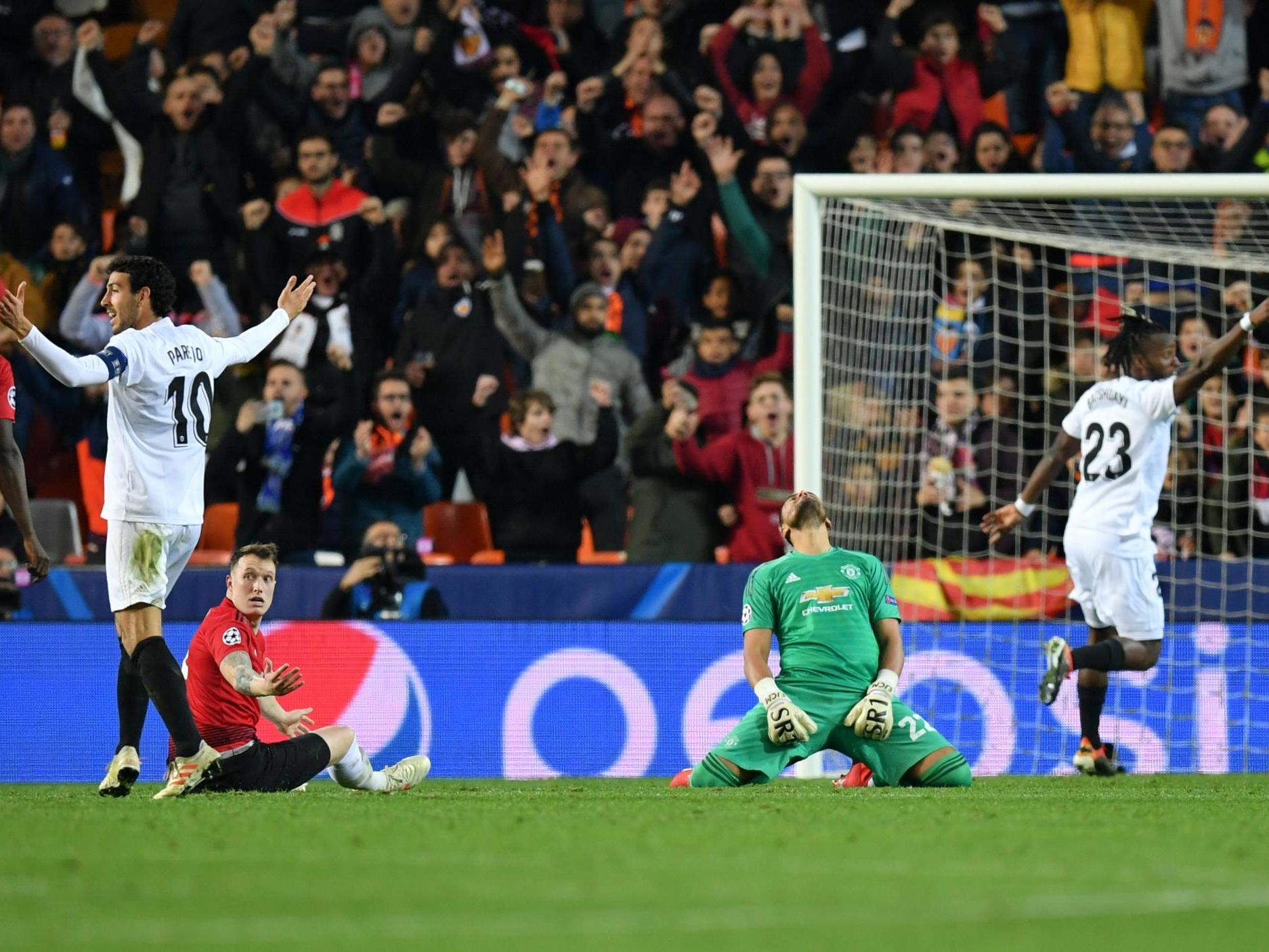 Phil Jones scored an own goal to put Valencia two goals ahead