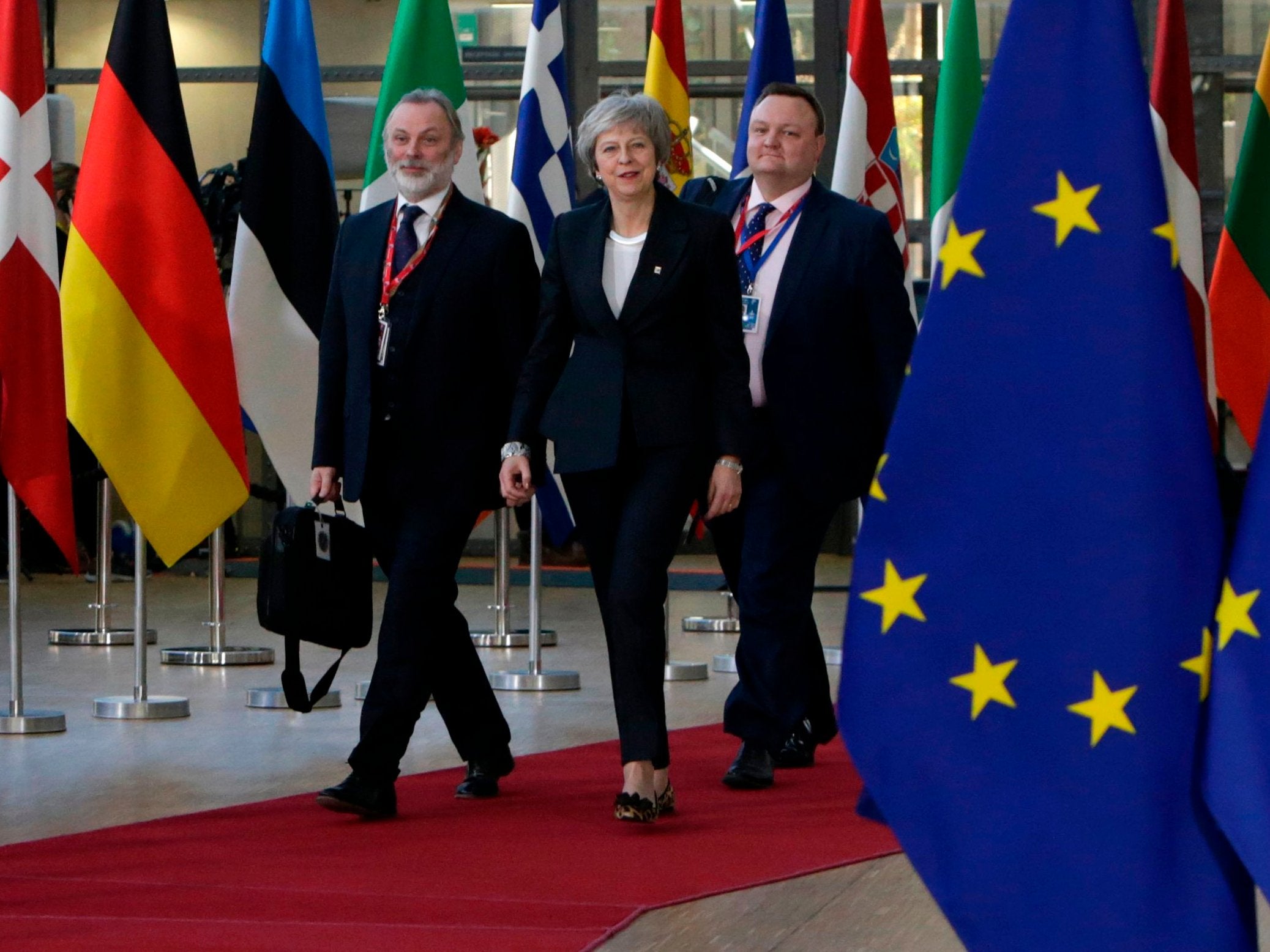 The 27 European leaders gathered in Brussels on Wednesday for a crucial European Union summit, with Theresa May seeking a compromise to save the Brexit deal
