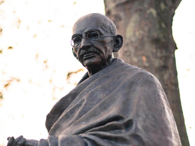 Gandhi memorial in Parliament Square, London