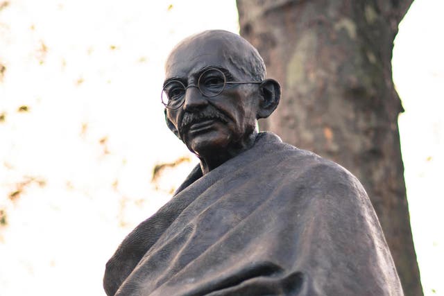 Gandhi memorial in Parliament Square, London