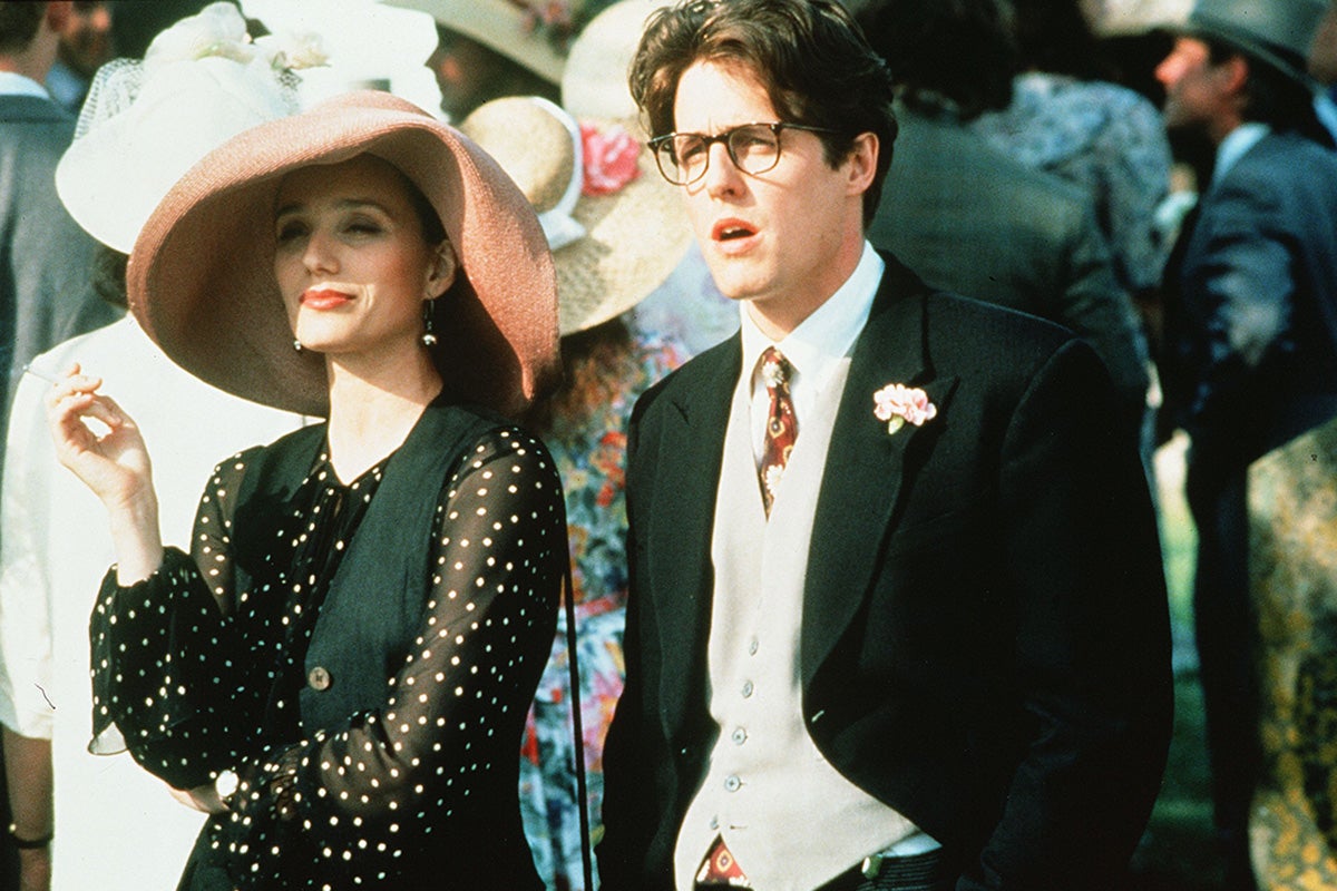 Kristin Scott Thomas and Hugh Grant in ‘Four Weddings and a Funeral’