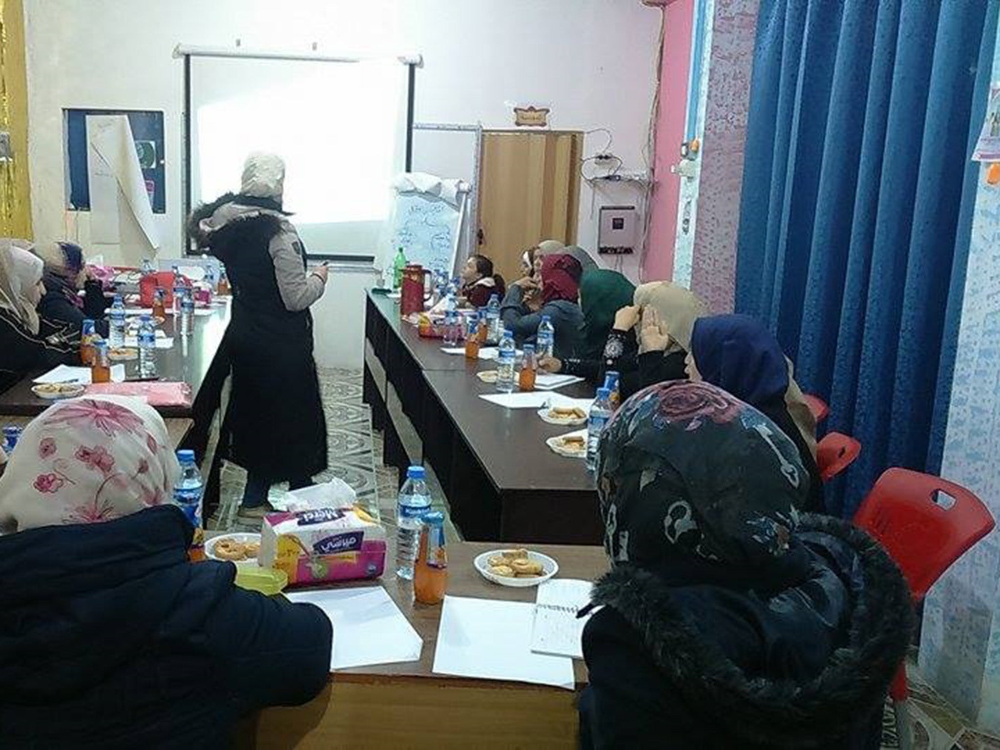 Muzna training and educating women through Women Now for Development in Idlib (Women Now)