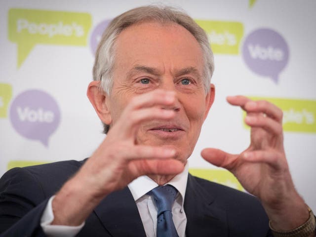 Former prime minister Tony Blair makes a speech on Brexit at the British Academy in London on Friday 14 December 2018