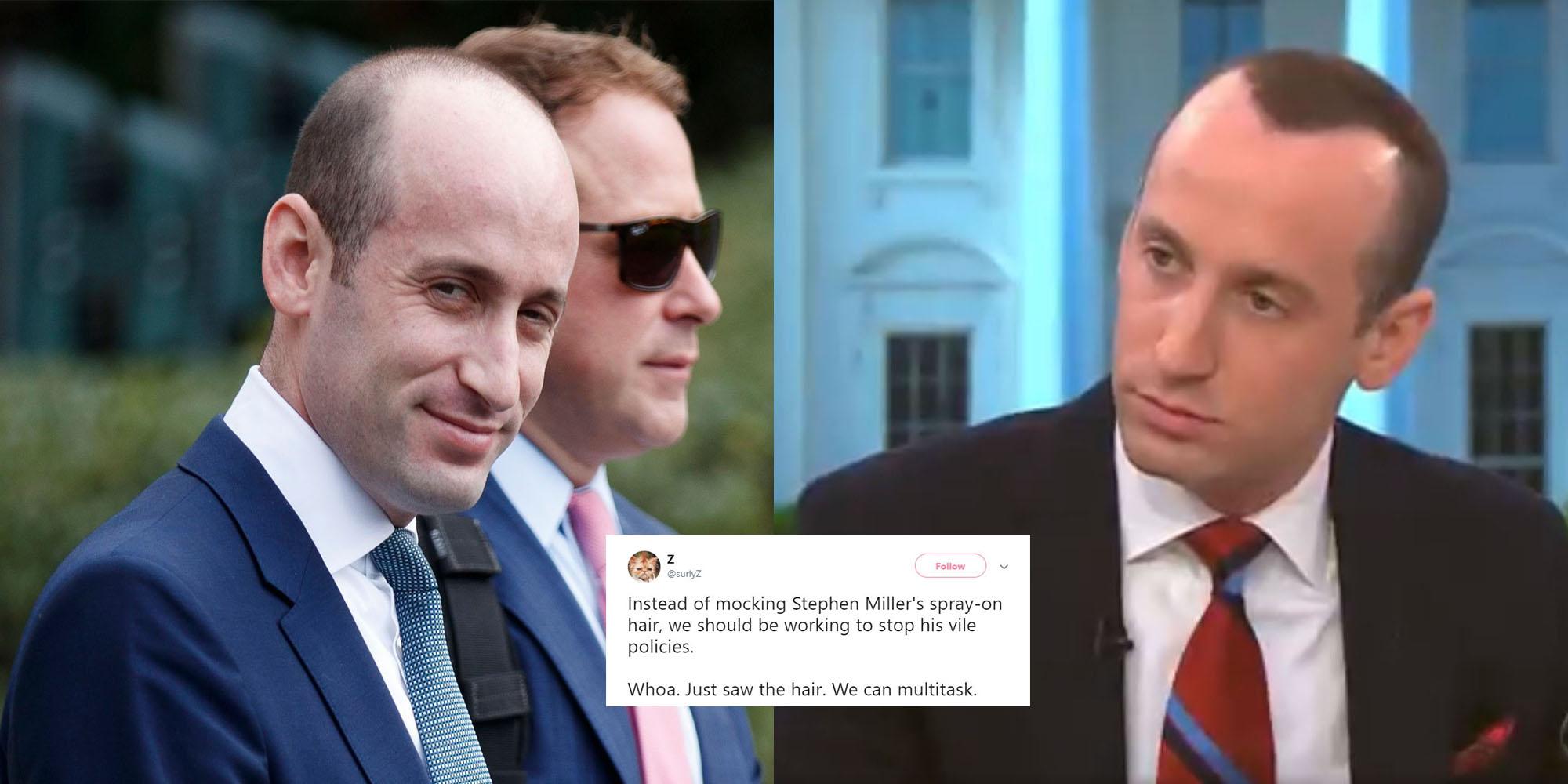 Trump Aide Stephen Miller Accused Of Fake Hair After Receding Hairline Disappears For Tv Interview Indy100 Indy100