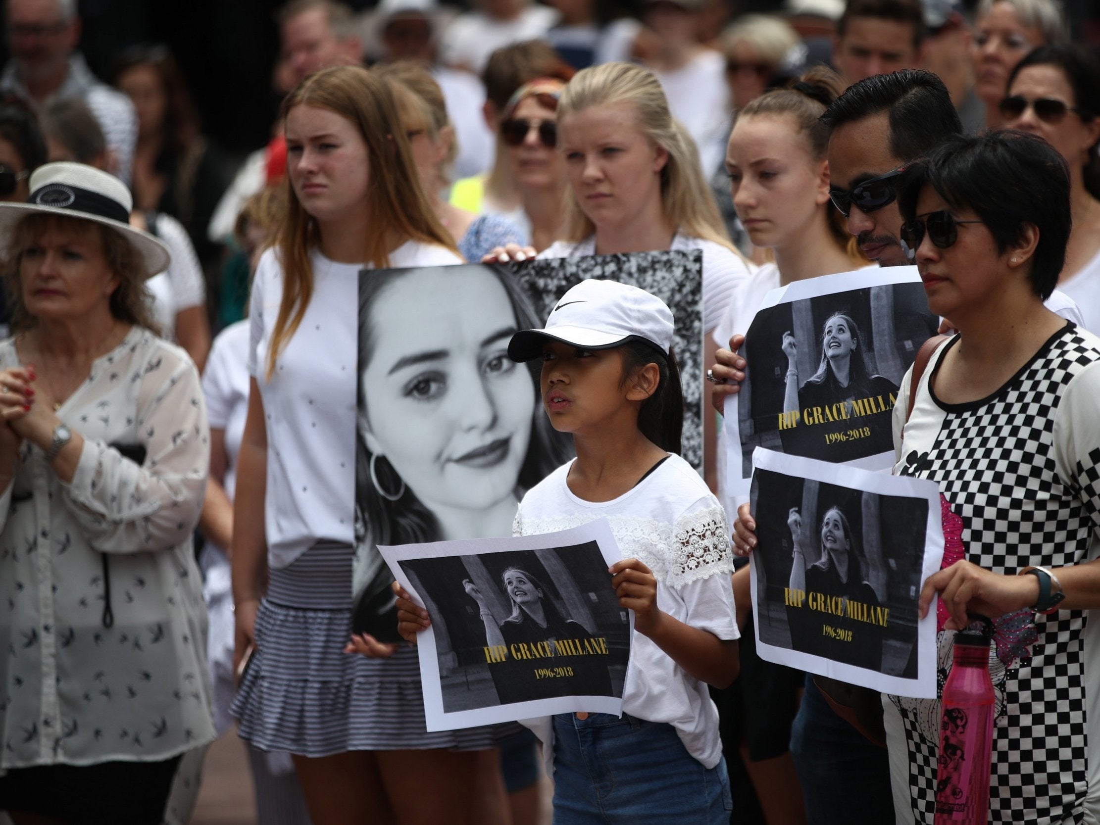 A silent march in Auckland, attended by several hundred people, to remember Grace Millane
