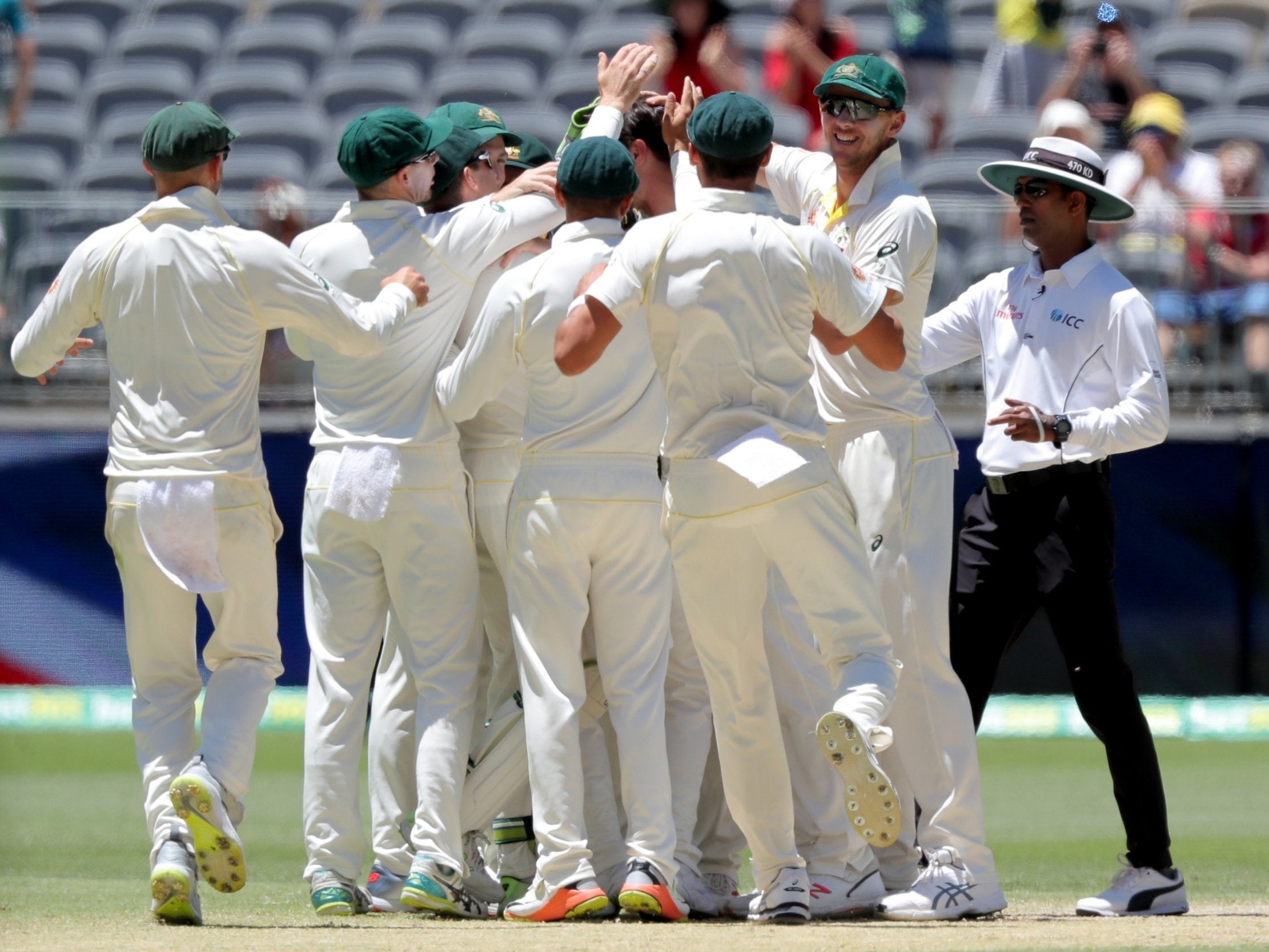Australia celebrate their first Test win since March after defeating India