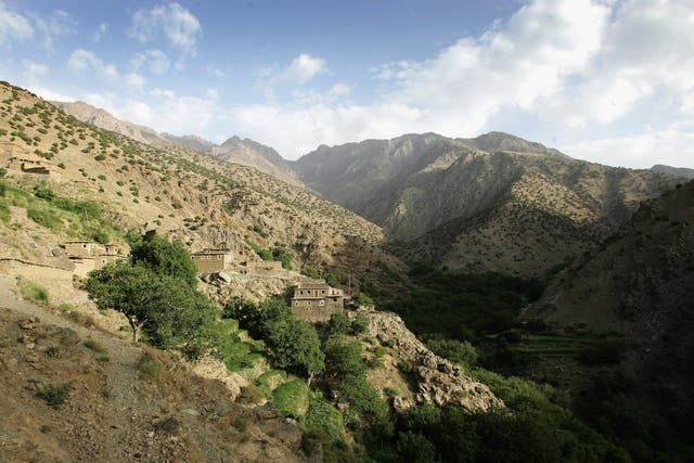 A village near Imlil in the High Atlas mountains in Morocco
