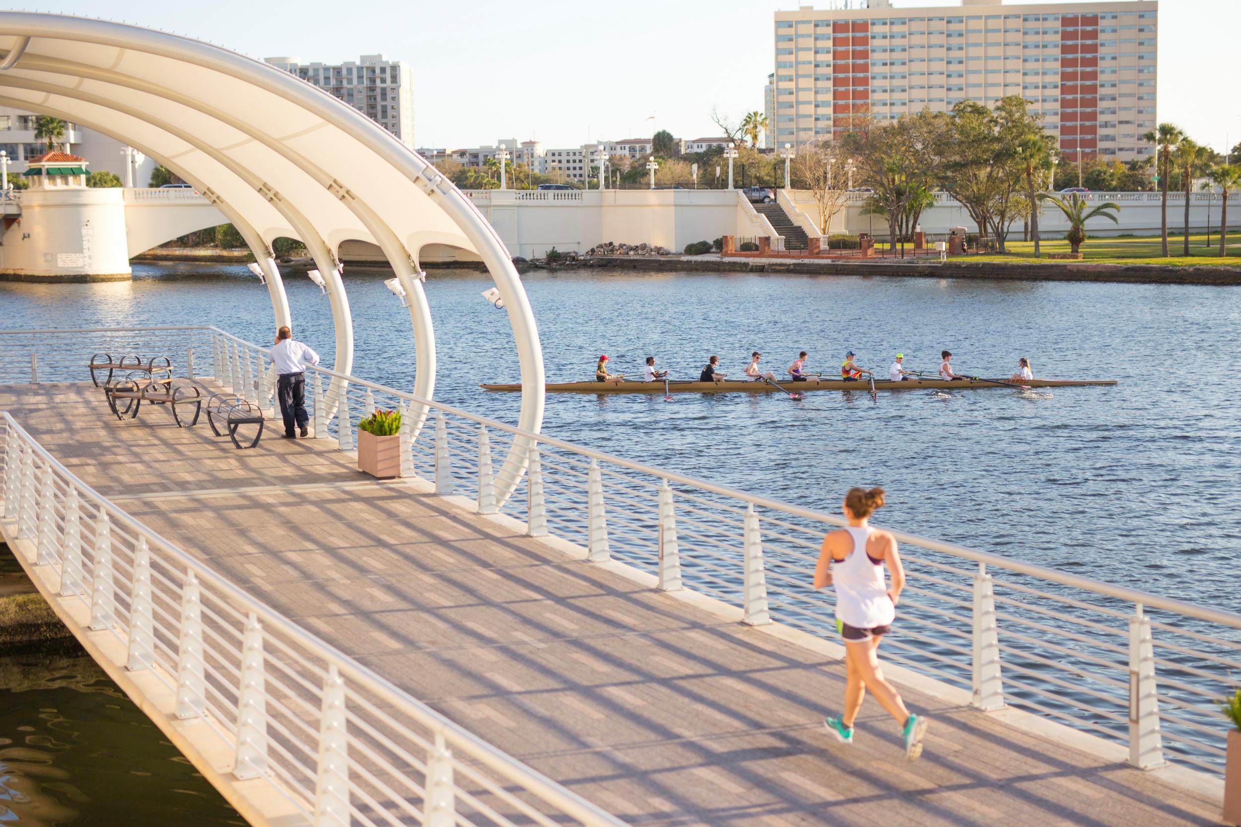 Run, walk or cycle along the Tampa Riverwalk
