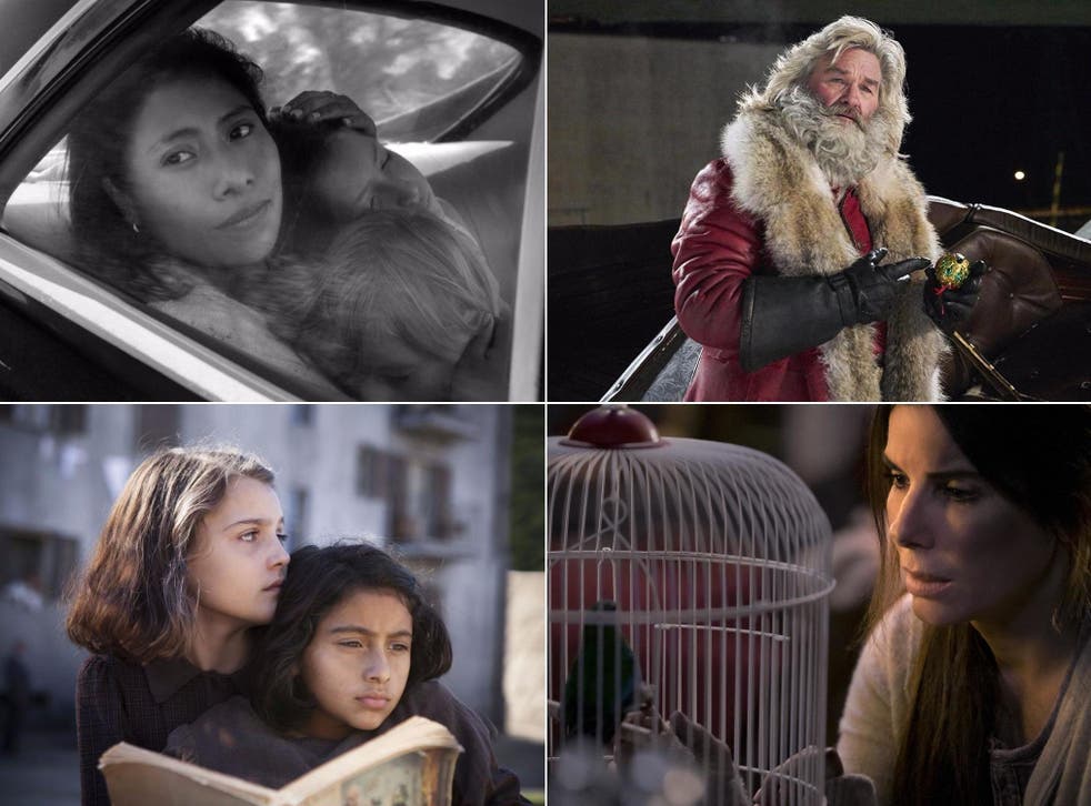 Clockwise from top right: ‘Roma’, ‘The Christmas Chronicles’, ‘Bird Box’ and ‘My Brilliant Friend’