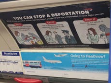 Activists replace Tube adverts with tips on how to stop deportations