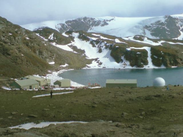 A base on Signy Island. The Antarctic island was used for a 1960s plant transplant experiment which may have brought  invasive flightless midges