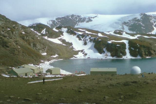 A base on Signy Island. The Antarctic island was used for a 1960s plant transplant experiment which may have brought  invasive flightless midges