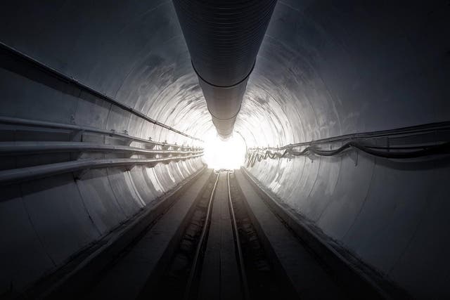 A publicity image for the opening of the first tunnel dug by The Boring Company on 18 December, 2018
