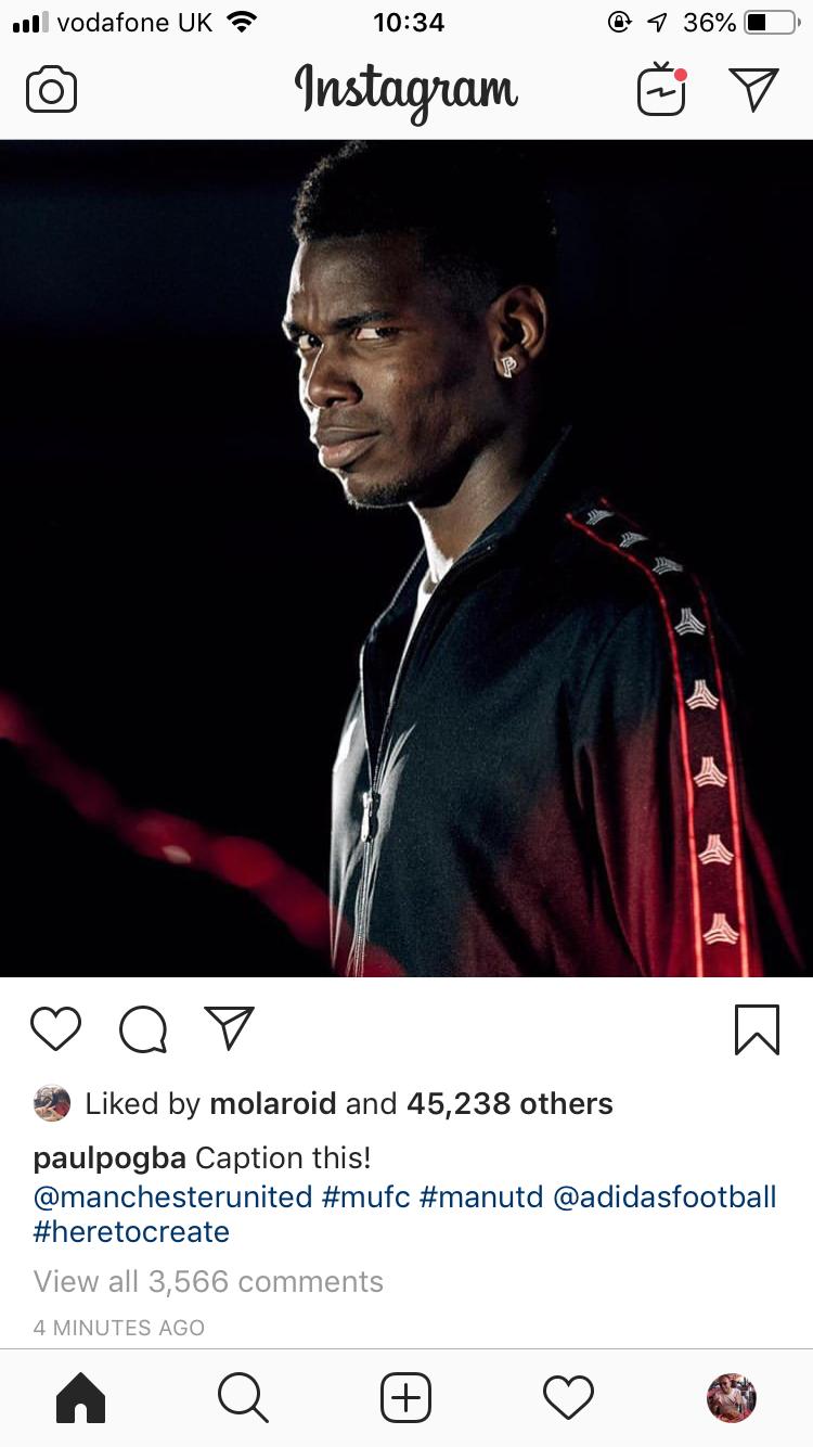 Pogba deleted the Instagram post shortly after Mourinho had been sacked