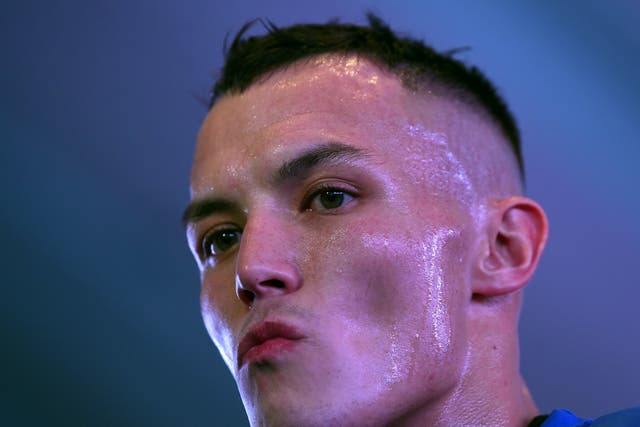 Josh Warrington during a public workout at the National Football Museum