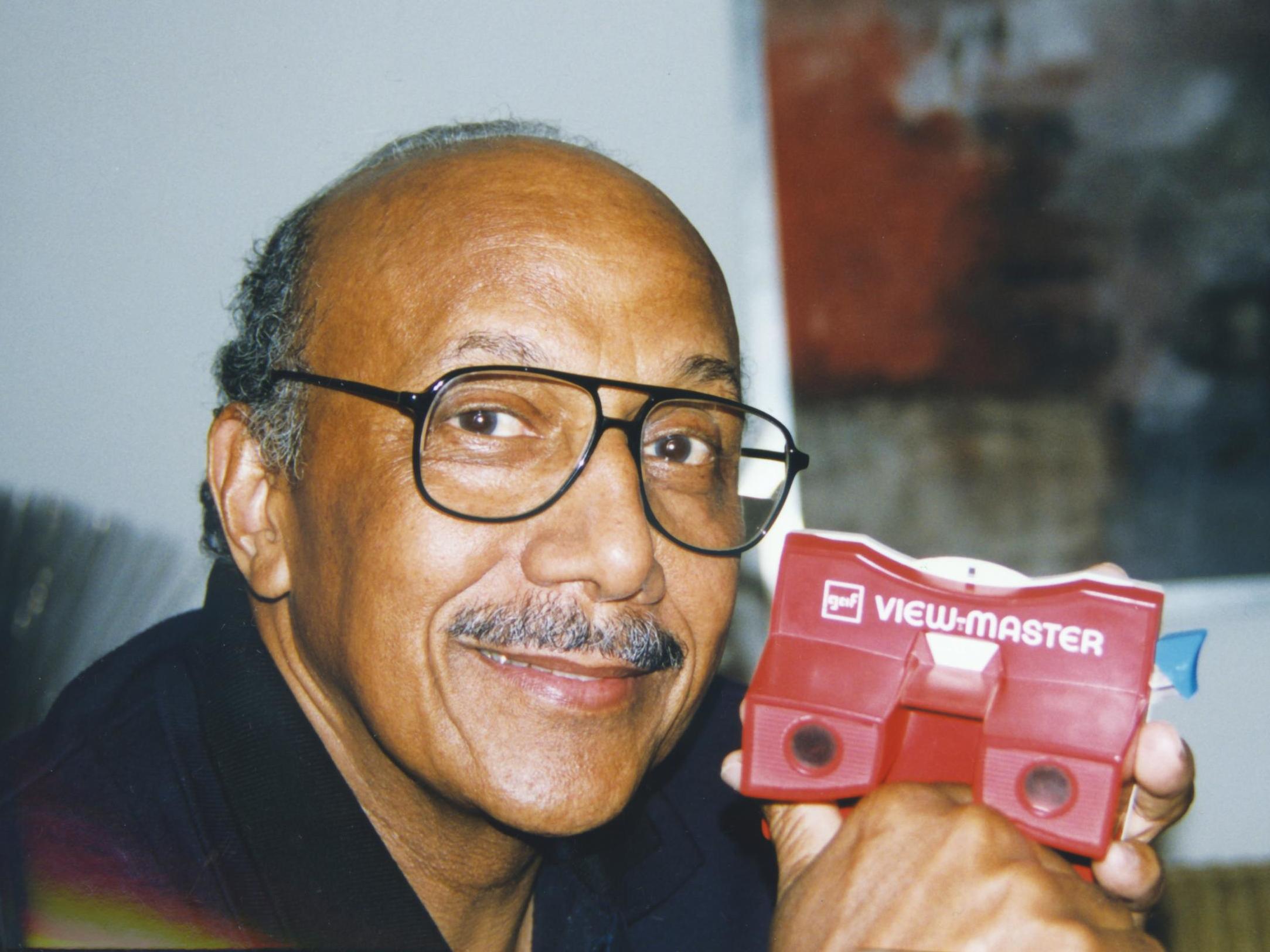 Harrison in 1998 – 40 years after his redesign of the photo-viewing device