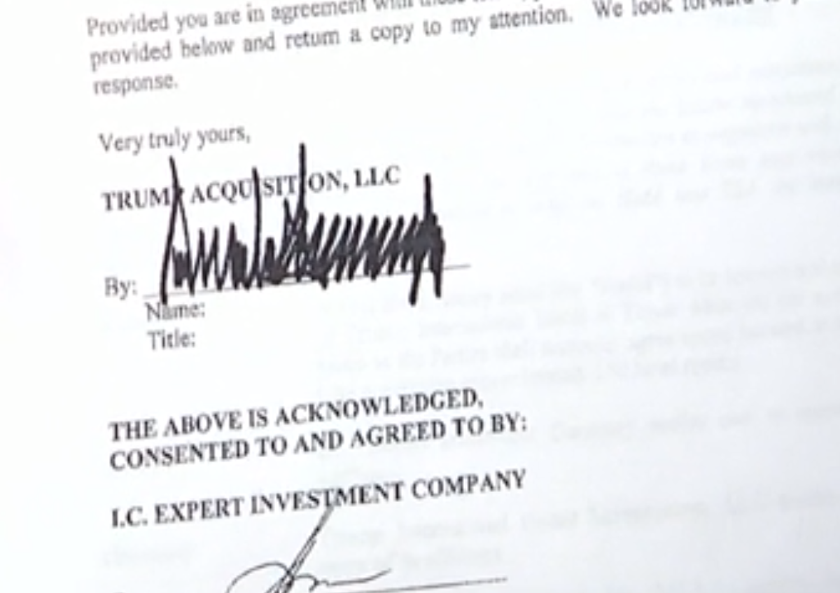 Donald Trump Signed Letter Of Intent Over Moscow Trump Tower Project