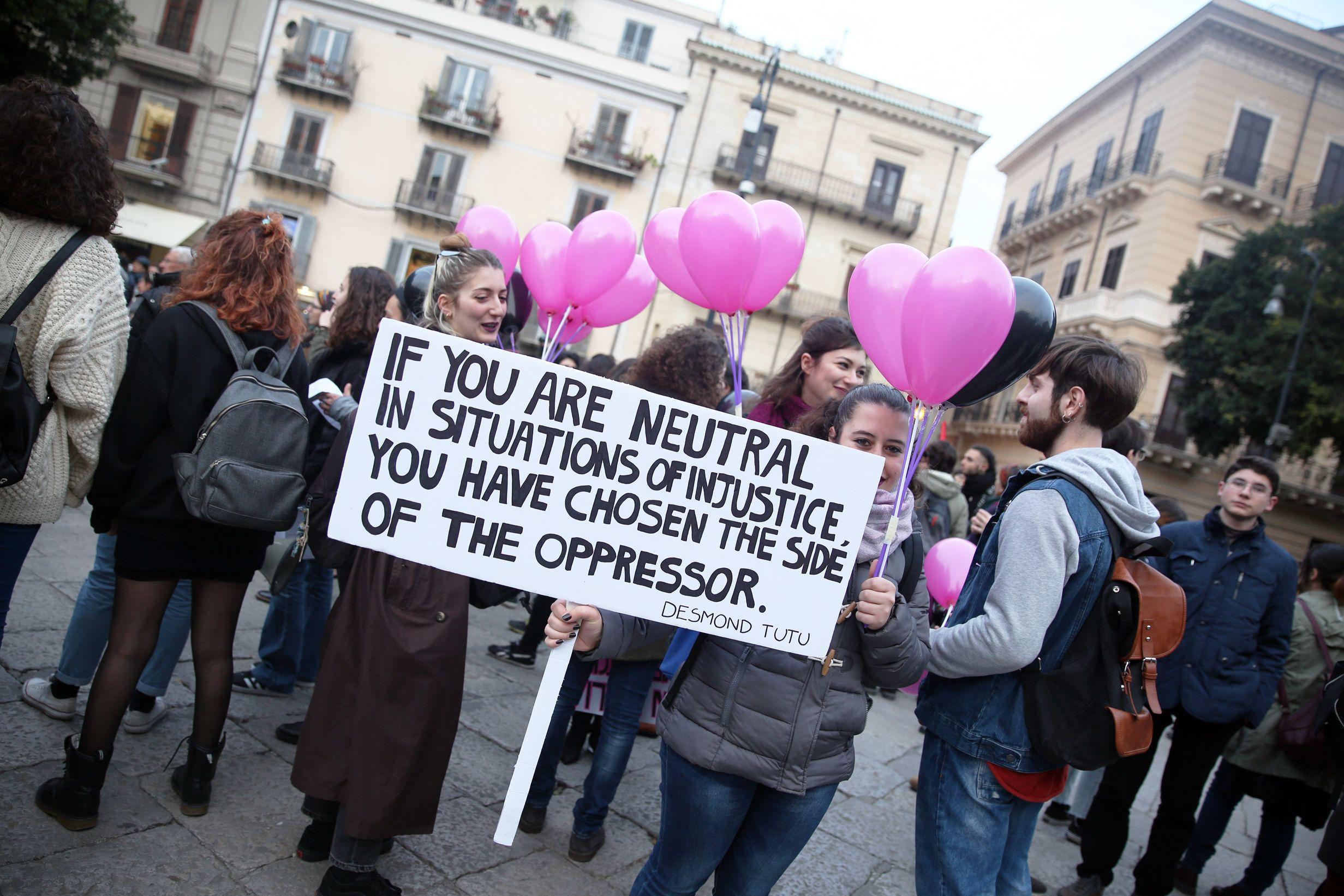 Protest against violence towards women in Palermo, Sicily (Rex)