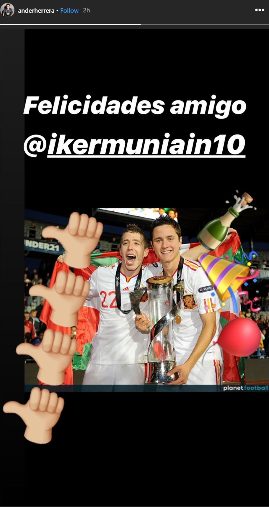 Herrera is the only United player to have posted a message since Tuesday