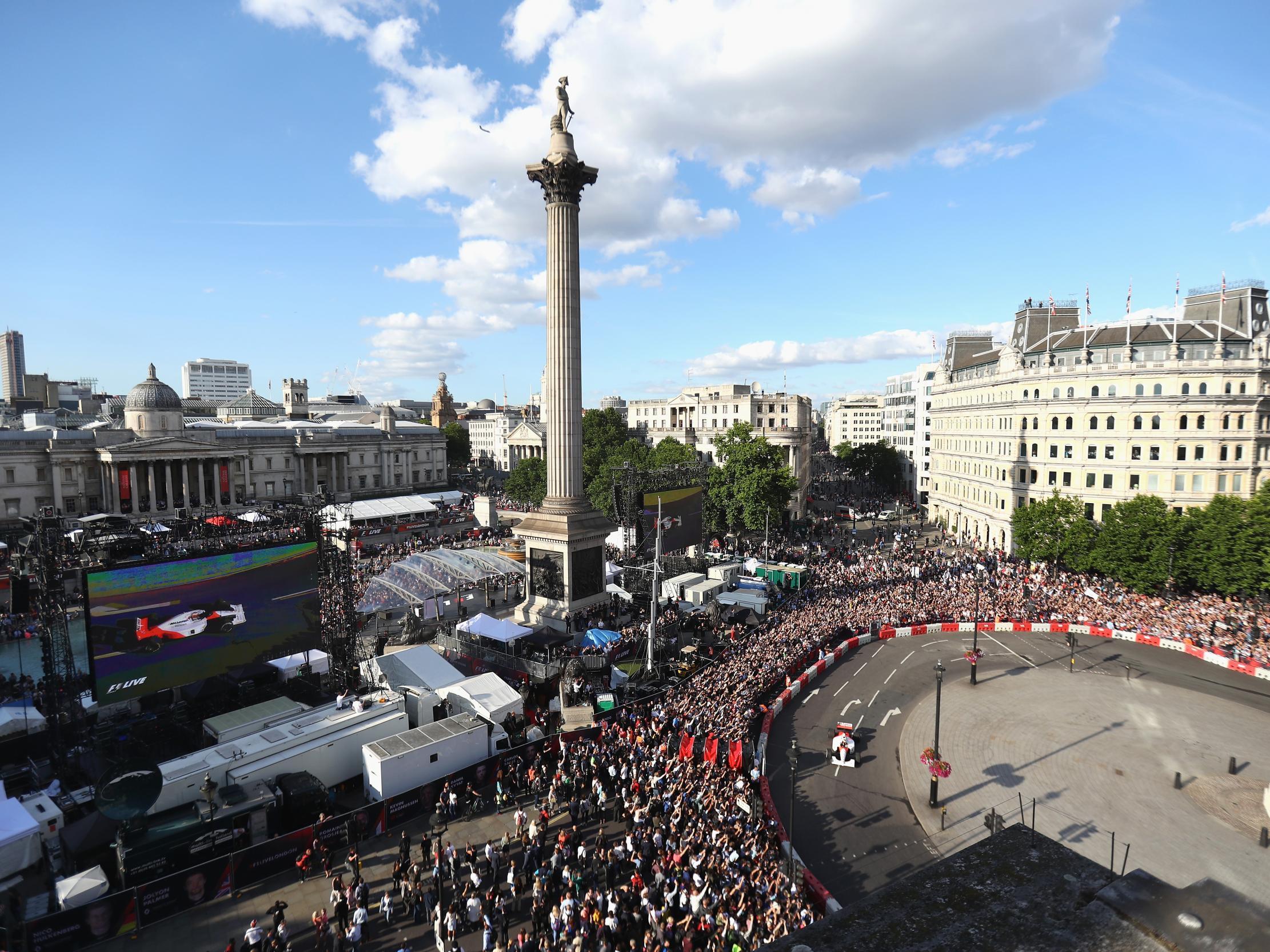 F1 Live was held in and around London's Trafalgar Square in July of last year