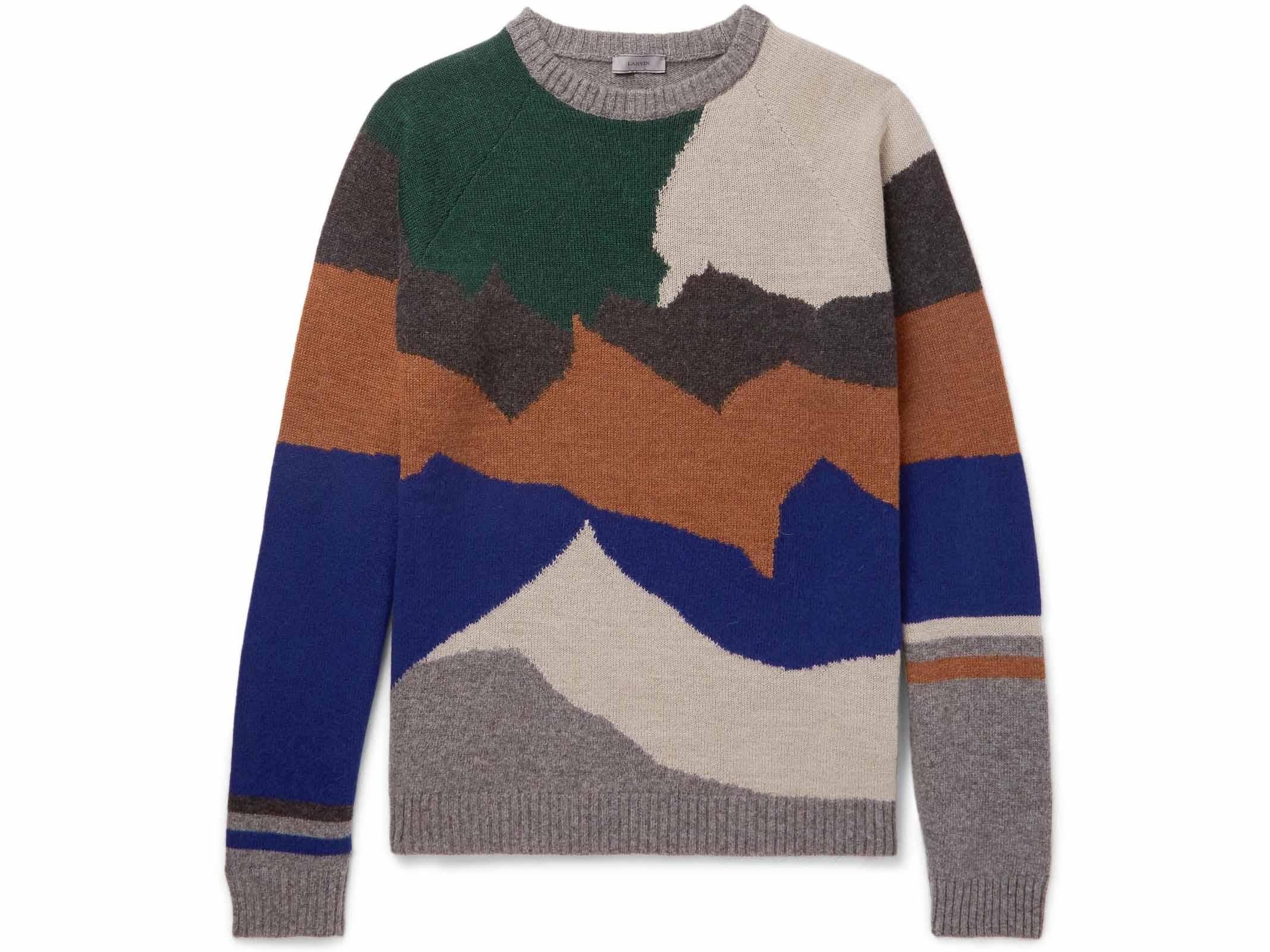 Lanvin, Intarsia Wool and Cashmere-Blend Sweater, £545, Mr Porter