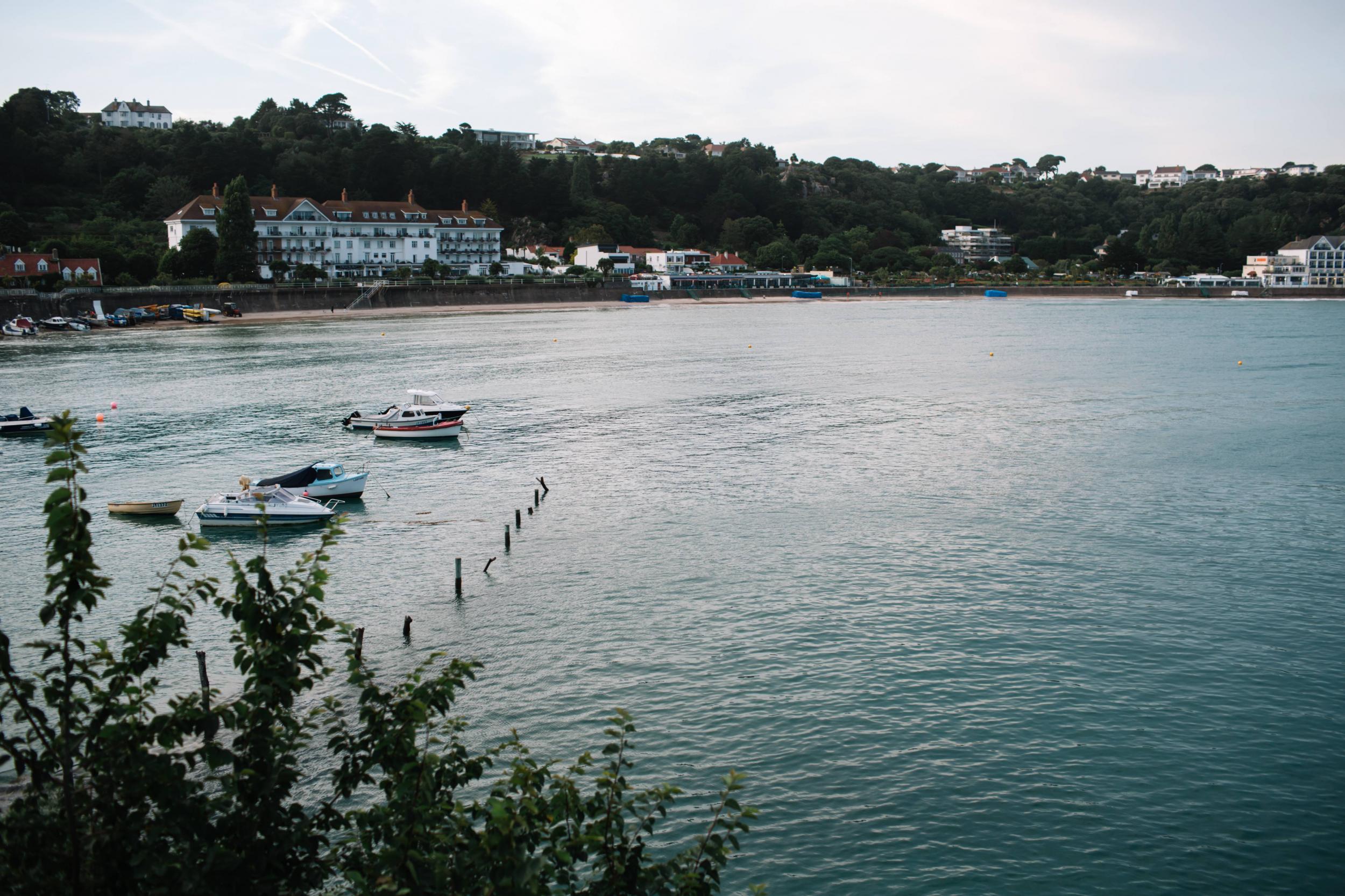 St Brelade's Bay sheds some of its tourists off season, offering solitude