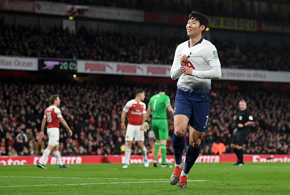 Son Heung-min scored Spurs opener at the Emirates