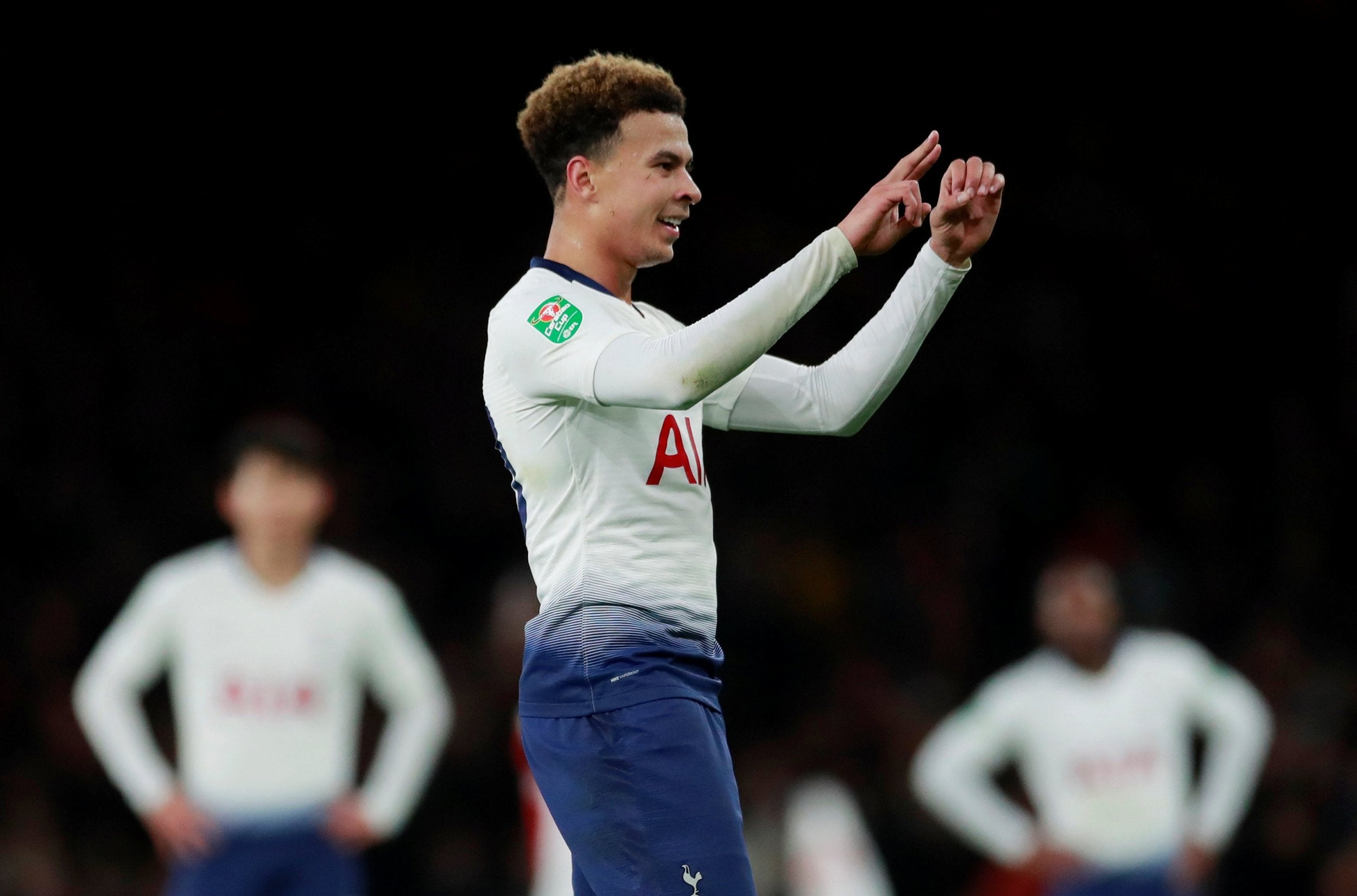 Alli responded to the bottle incident by goading the Arsenal fans