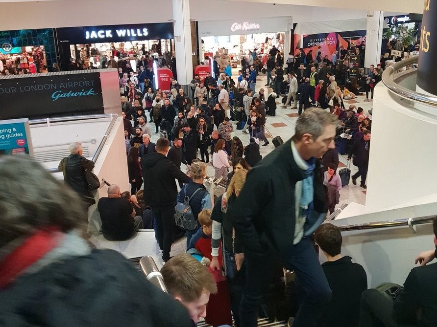 Passengers at Gatwick on Thursday morning