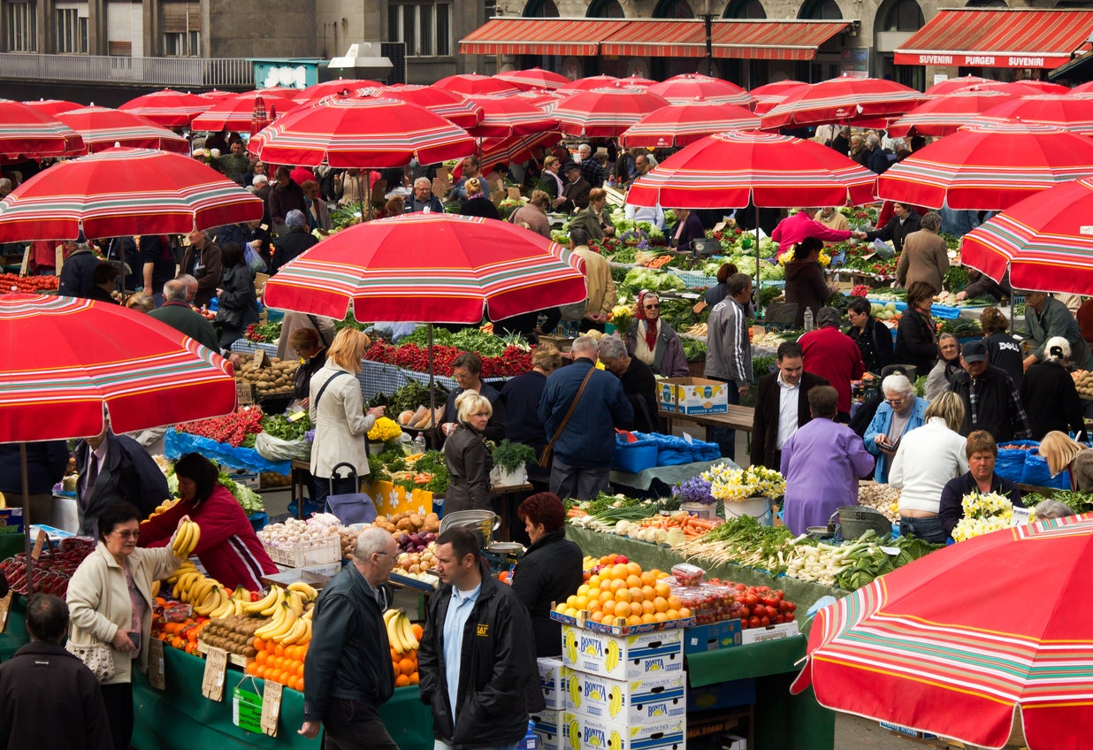 Stroll Dolac Market for fresh produce (Getty)